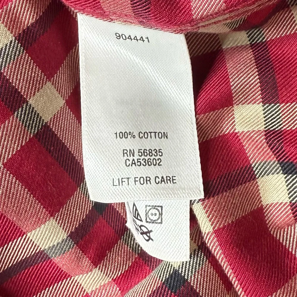 Cabela’s Outfitter Series Mens Long‎ Sleeve Red Plaid Button Down Quality Cotton